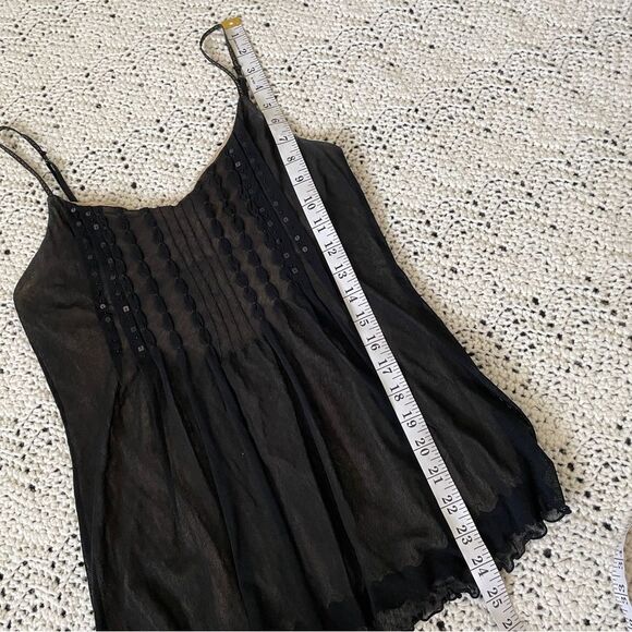 The Limited Mesh Sequin Y2K Babydoll Cami Tank Top Black small whimsygoth fairy - Picture 5 of 7